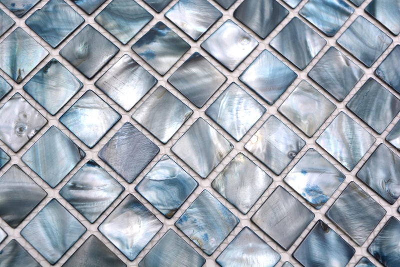 Mosaikfliese Perlmutt Ozean Blau Grau Plättli