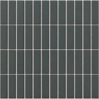 Mosaikfliese Schwarz Matt R11 Porzellan 23×73 mm | Monolith Noir