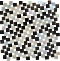 Mosaikfliese Schwarz Silber Glanz für Wand & Boden