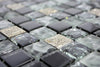 Mosaikfliese Schwarz Silber Glas Mix Luxus