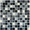 Mosaikfliese Schwarz Silber Glasmix