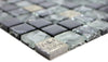 Mosaikfliese Schwarz Silber Glasmix Muster