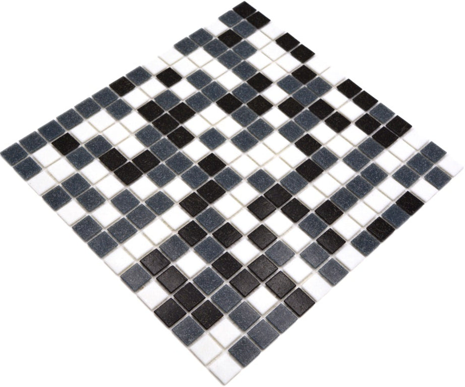 Mosaikfliese Schwarz Weiß Grau für Bad & Küche Matt