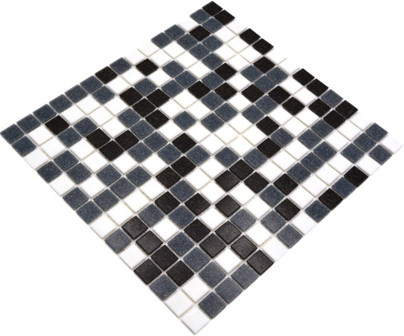 Mosaikfliese Schwarz Weiß Grau für Bad & Küche Matt