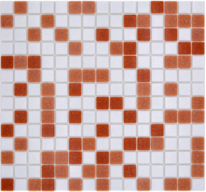 Mosaikfliese Terrakotta Weiss Glasmosaik 30x30 cm für Küche & Bad