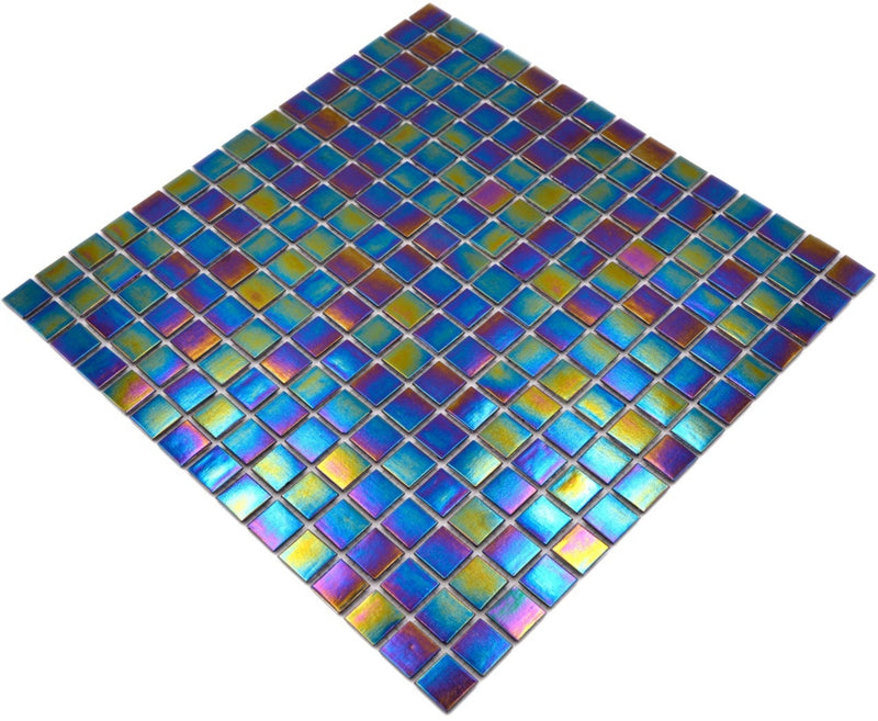 Mosaikfliesen Aurora Regenbogen Blau Glas