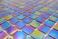 Mosaikfliesen Aurora Regenbogen Blau Schimmer