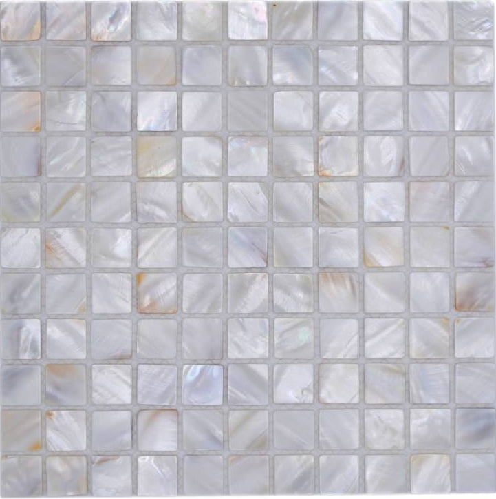Muschel Mosaikfliese Pearl White Shell 300x300 mm