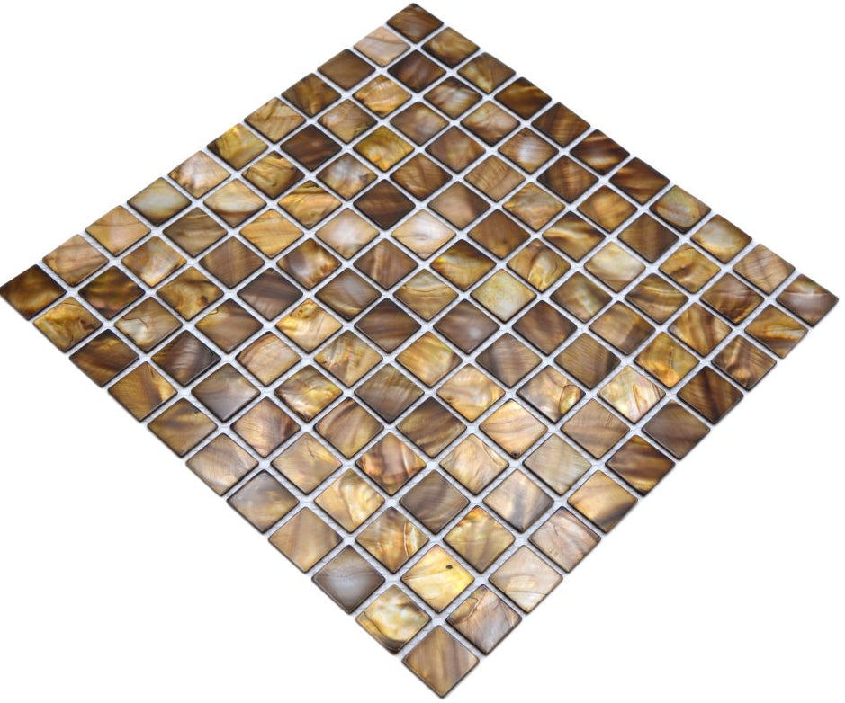 Muschel Mosaikfliese Perlmutt Braun 300x300 mm Online Günstig Kaufen
