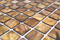 Muschel Mosaikfliese Perlmutt Braun 300x300 mm Schweiz Plättli