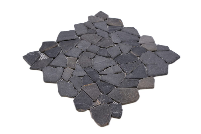 Schwarz Kieselstein Marmor Mosaikfliese Bad und Küchen Fliese