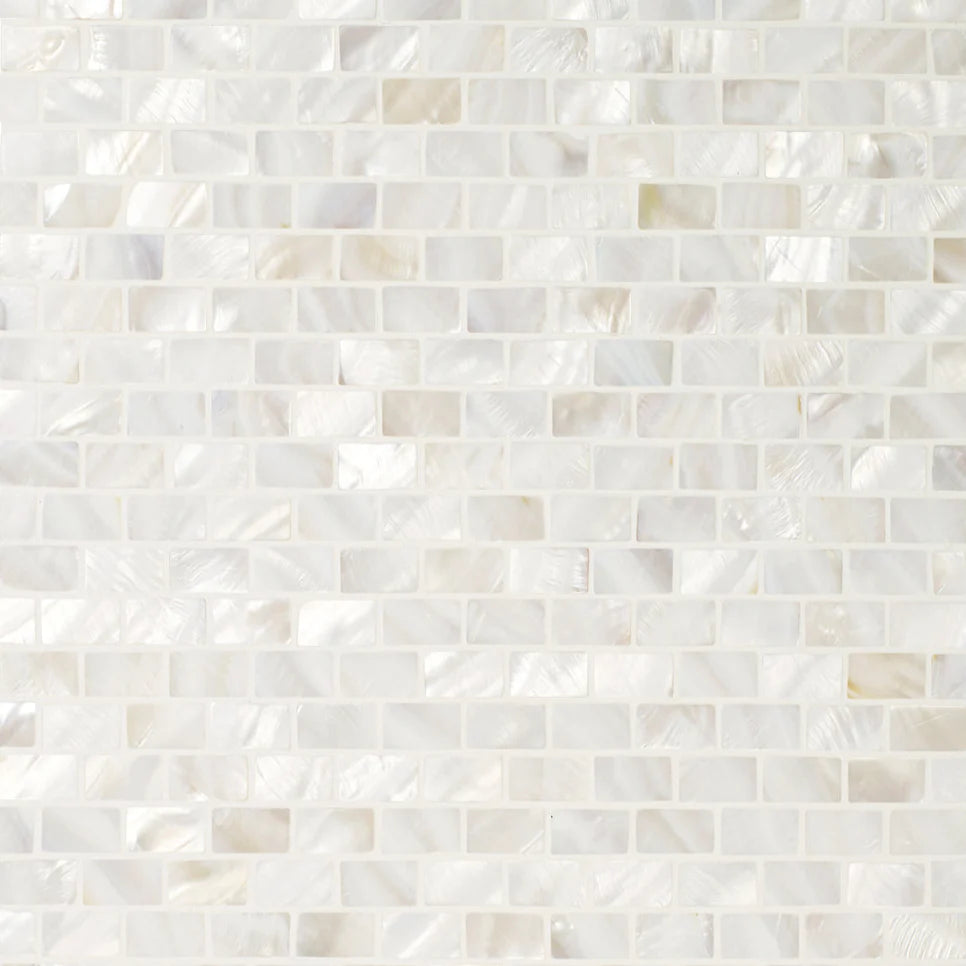 Natur Perlmutt Weiss Ziegel Muster Mosaik Fliesen