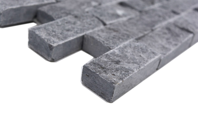 Naturstein Brick Splitface Schwarz Marmor Mosaikfliesen Küche und Bad