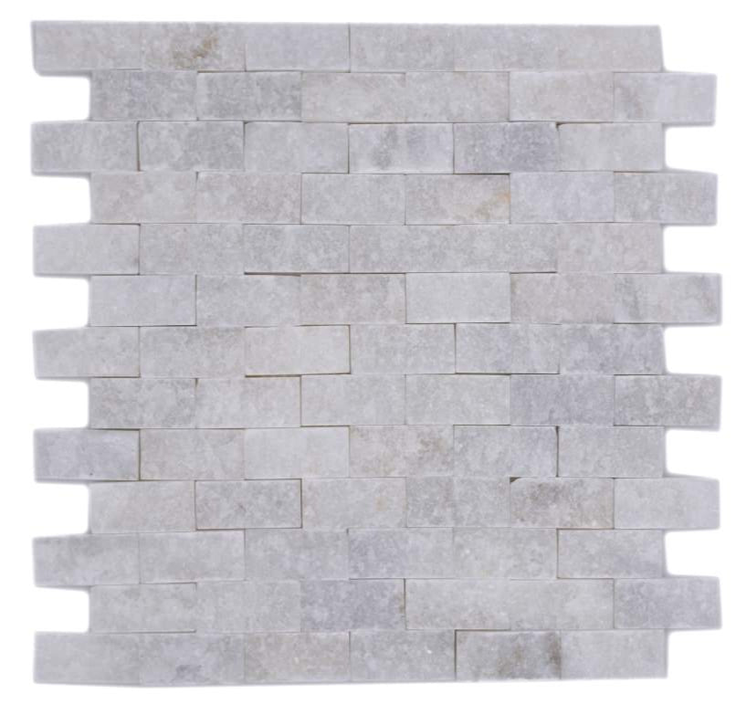 Naturstein Splitface Weiss Marmor Mosaikfliese