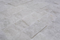 Naturstein Splitface Weiss Marmor Mosaikfliese Brick