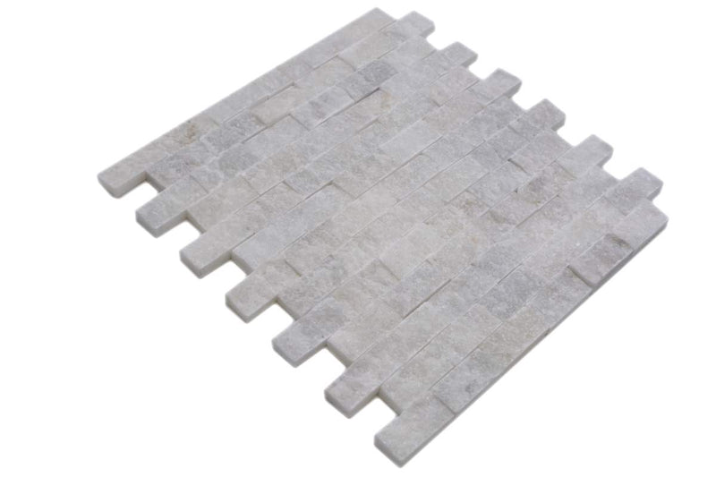 Naturstein Splitface Weiss Marmor Mosaikfliesen Küche und Bad