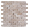 Naturstein Ziegeloptik Creme Beige Marmor Mosaikfliese