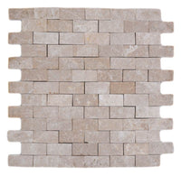 Naturstein Ziegeloptik Creme Beige Marmor Mosaikfliese