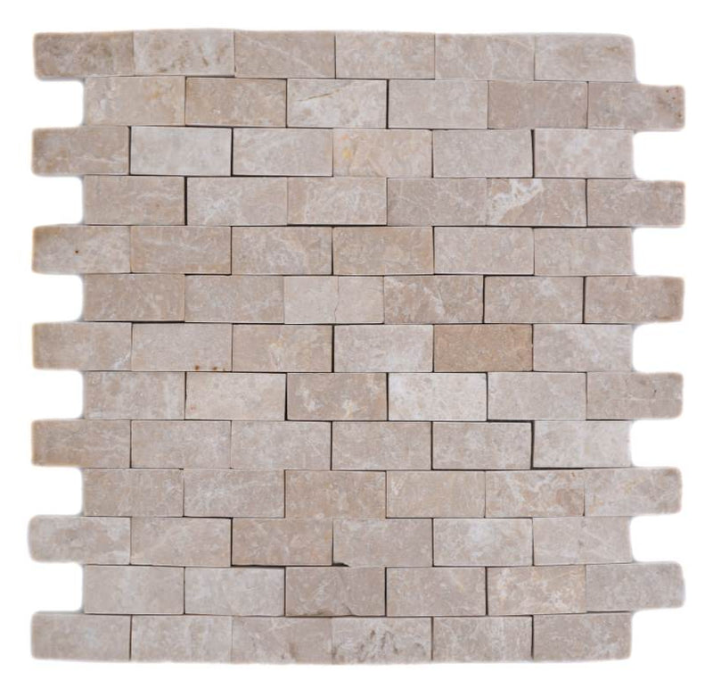 Naturstein Ziegeloptik Creme Beige Marmor Mosaikfliese