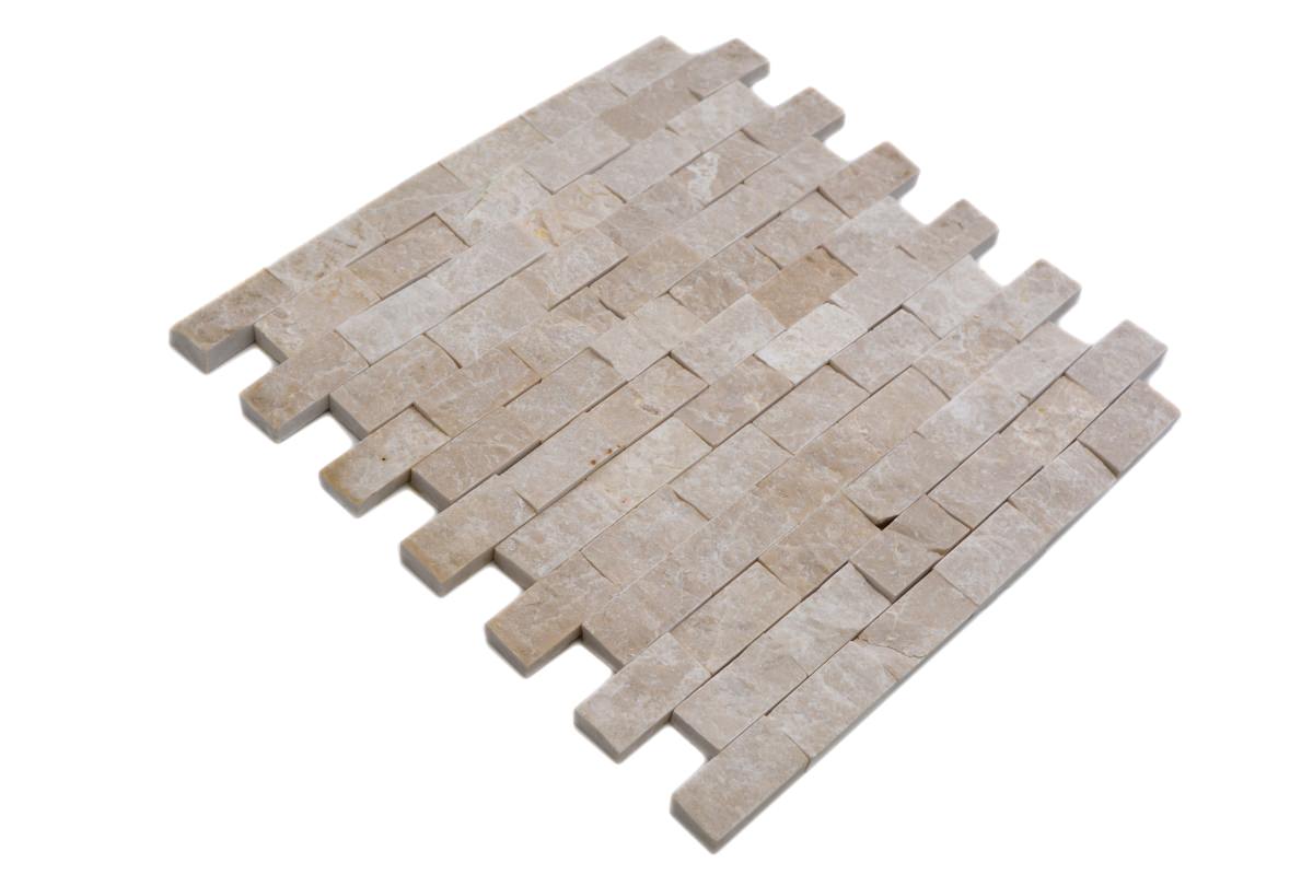 Naturstein Ziegeloptik Creme Beige Marmor Mosaikfliese Wandfliese