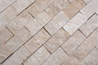 Naturstein Ziegeloptik Creme Beige Marmor Mosaikfliesen