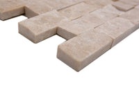 Naturstein Ziegeloptik Creme Beige Marmor Mosaikfliese Splitface