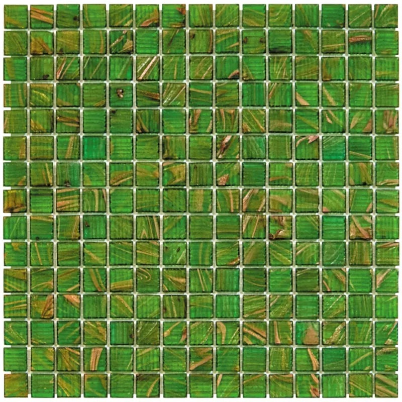 Nixen Grün Gold Ader Quadrat Glas Mosaik Fliese
