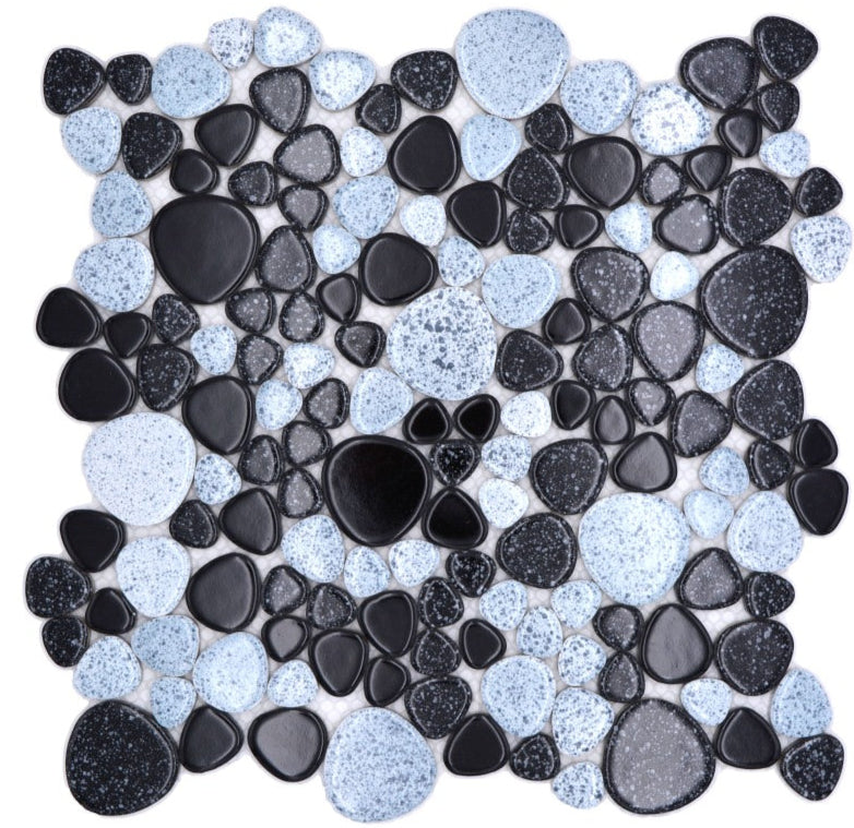 Nordische Kieselstein Schwarz Mosaikfliese
