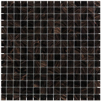 Obsidian Schwarz Gold Ader Quadrat Glas Mosaik Fliese