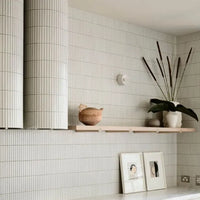 Off White Glanz Porzellan Kitkat Mosaikfliese Kurvige Fliesen Säule