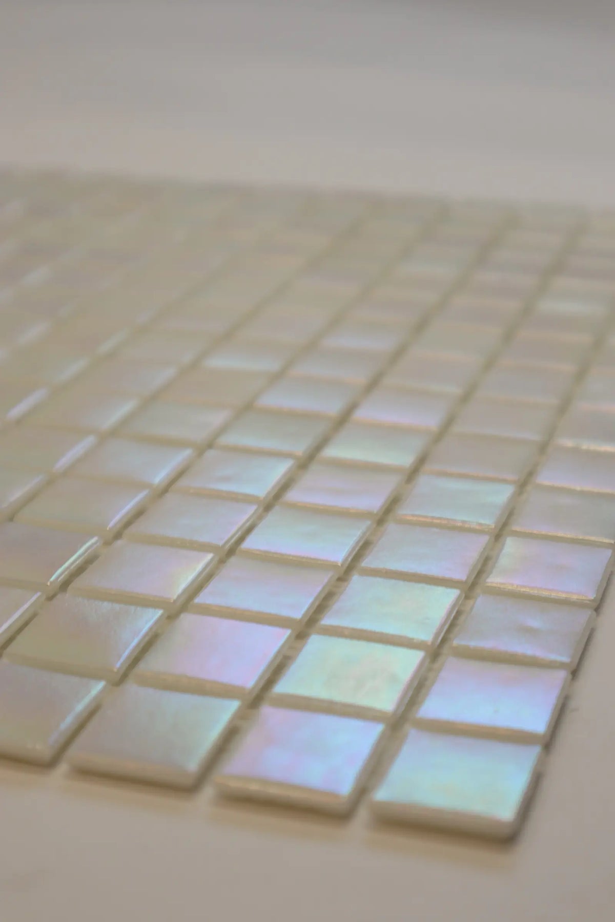 Off White Perlen Schimmer Quadrat Glas Mosaik Fliese