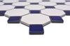 Oktagon Mosaikfliese Weiss Blau 