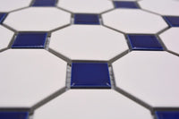 Oktagon Mosaikfliese Weiss Blau Schweiz
