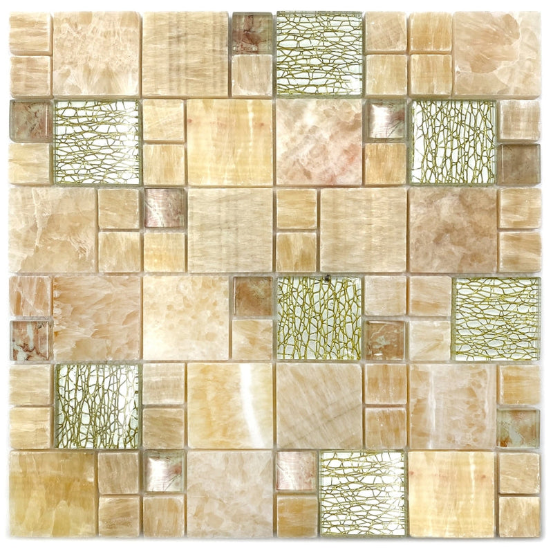 Onyx Beige Gold Transluzent Mosaikfliese
