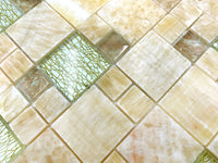 Onyx Beige Gold Transluzent Mosaikfliesen
