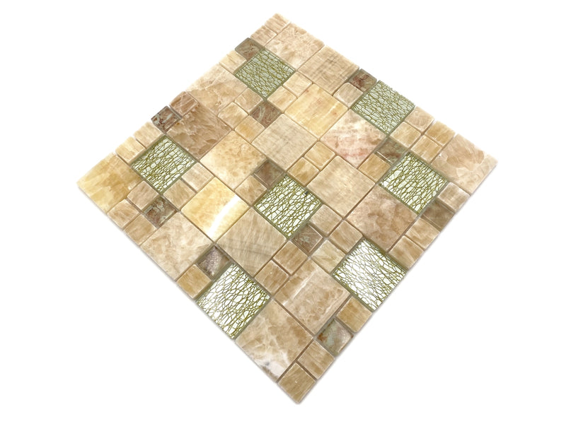 Onyx Beige Gold Transluzent Mosaikfliesen für Küche und Bad