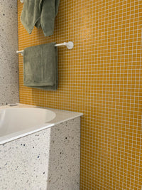 Orange Körnig Quadrat Glas Mosaik Fliese Innendesign