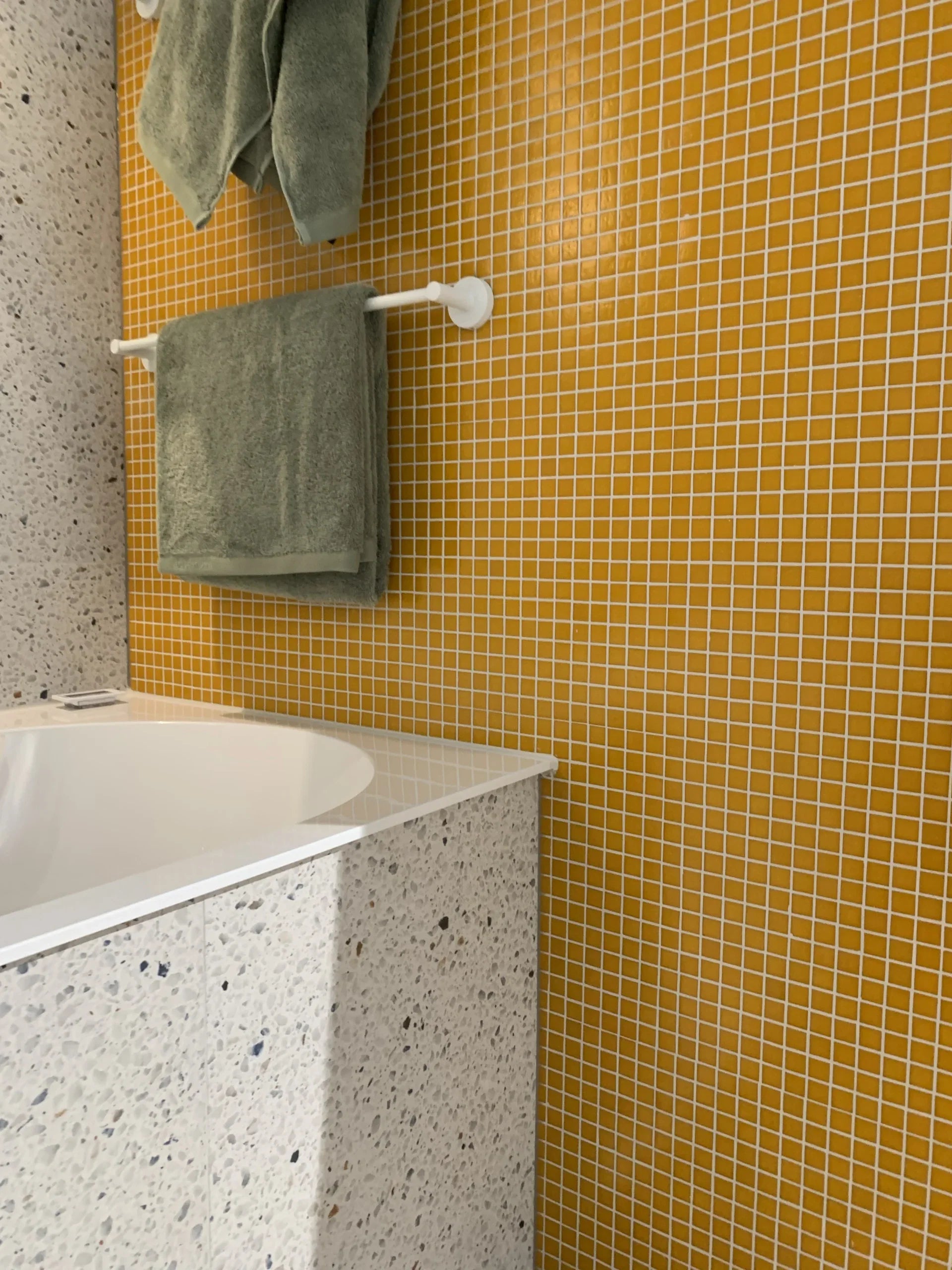 Orange Körnig Quadrat Glas Mosaik Fliese Innendesign