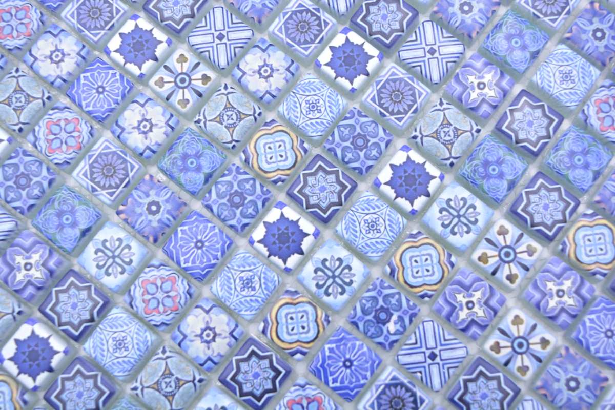 Oriental Blau Mosaikfliese Marrakesch Matt