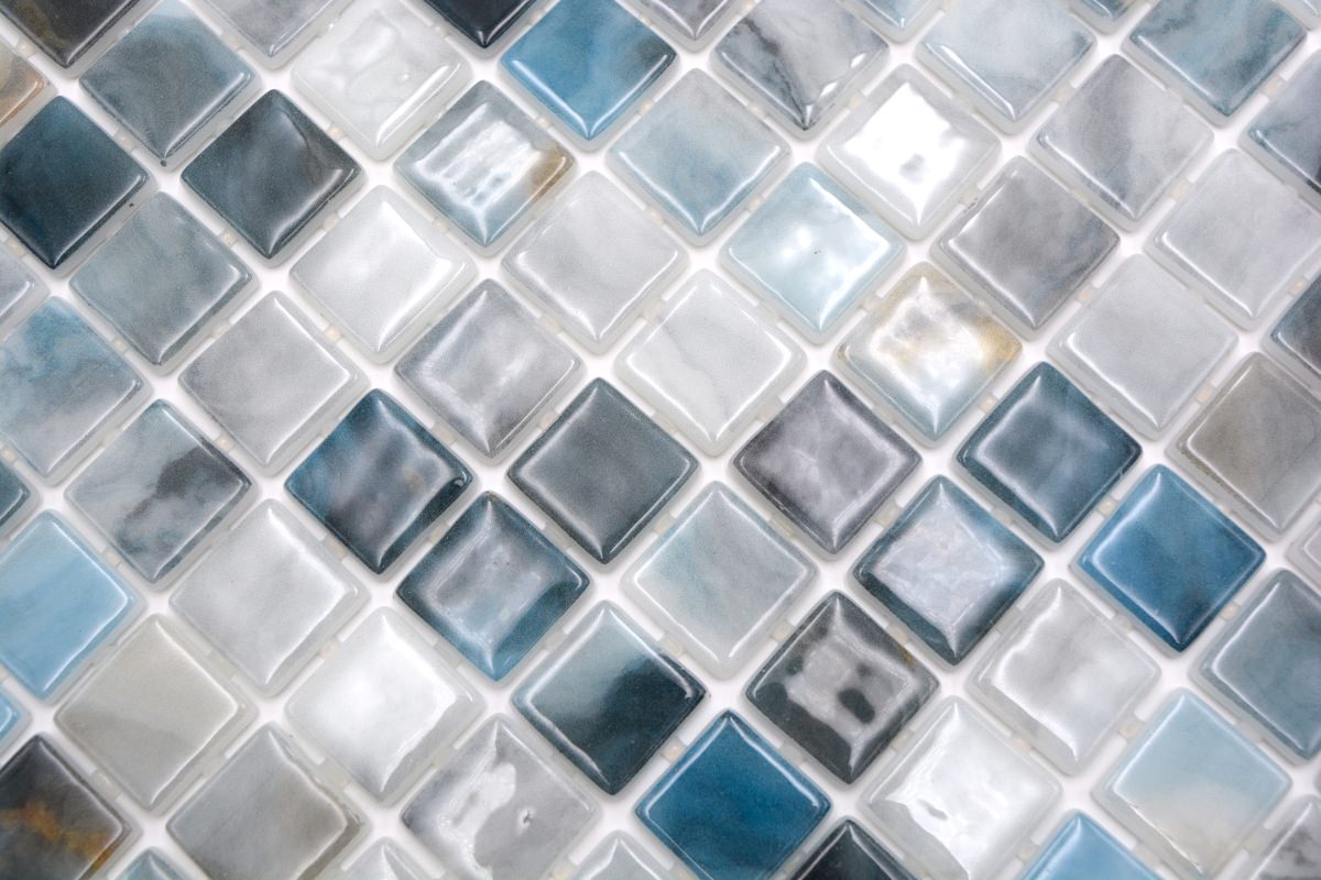 Grau Mix Glanz Glass Mosaikfliese