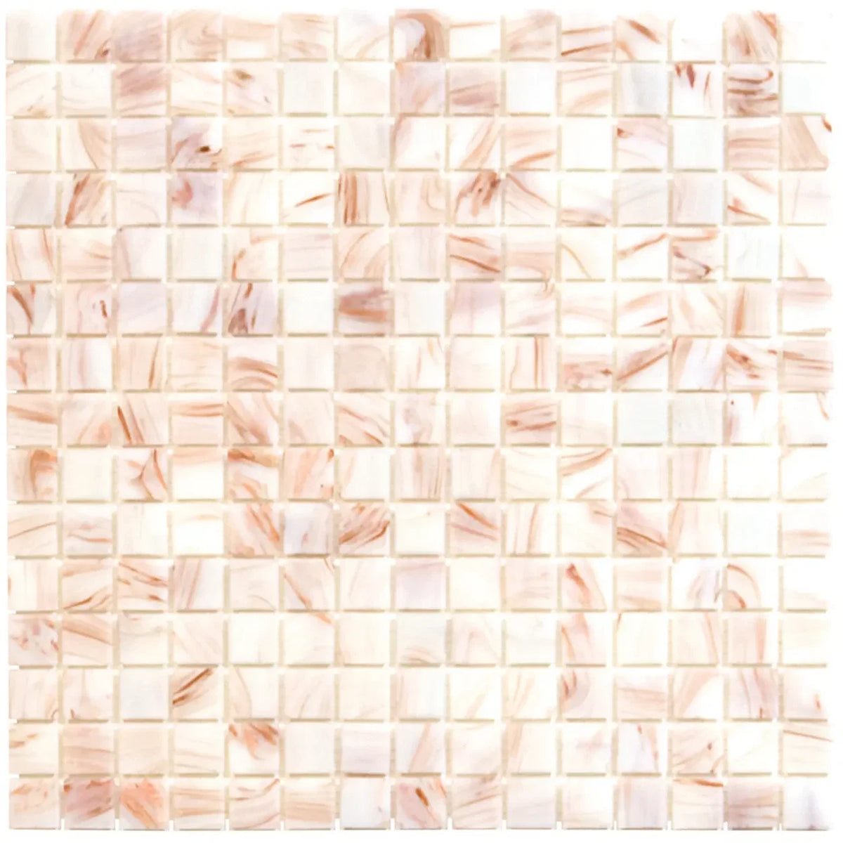 Panna Cotta Weiss Rosa Ader Quadrat Glas Mosaik Fliese