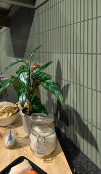 Pastell Grün Matt Kitkat Stick Porzellan Mosaikfliese Wand Plättli Schweiz