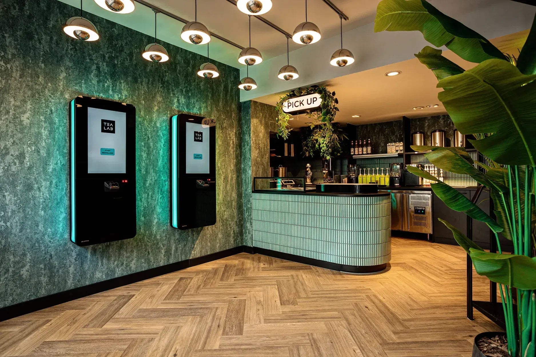 Pastell Türkis Kitkat Stick Porzellan Mosaikfliese Cafe Design Architektur