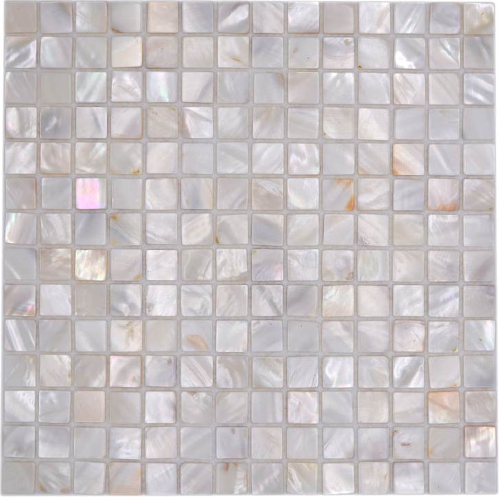 Pearl Muschel Mosaik Plättli Weiss