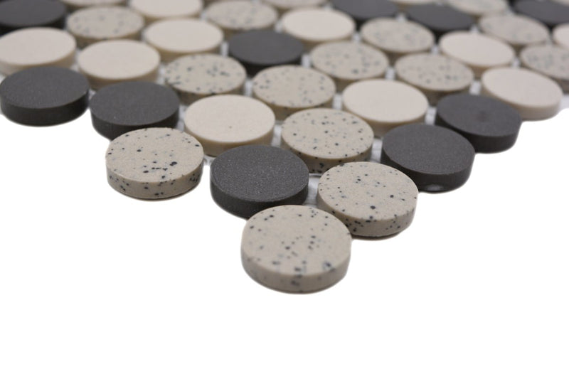 Beige Mix Unglasiert Knopf Mosaikfliesen Bad und Küche