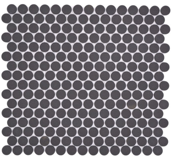 Penny Schwarz Mosaik Unglasiert Knopf Mosaikfliese