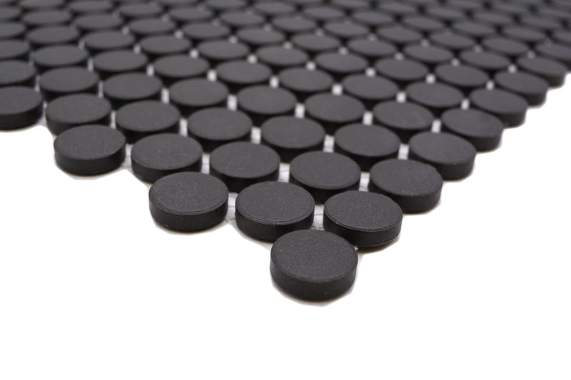 Penny Schwarz Mosaik Unglasiert Knopf Mosaikfliesen