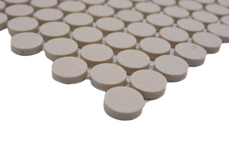 Weiss Unglasiert Knopf Mosaikfliese