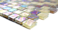Perlmutt Regenbogen Mosaikfliese Glanz Beige Glass