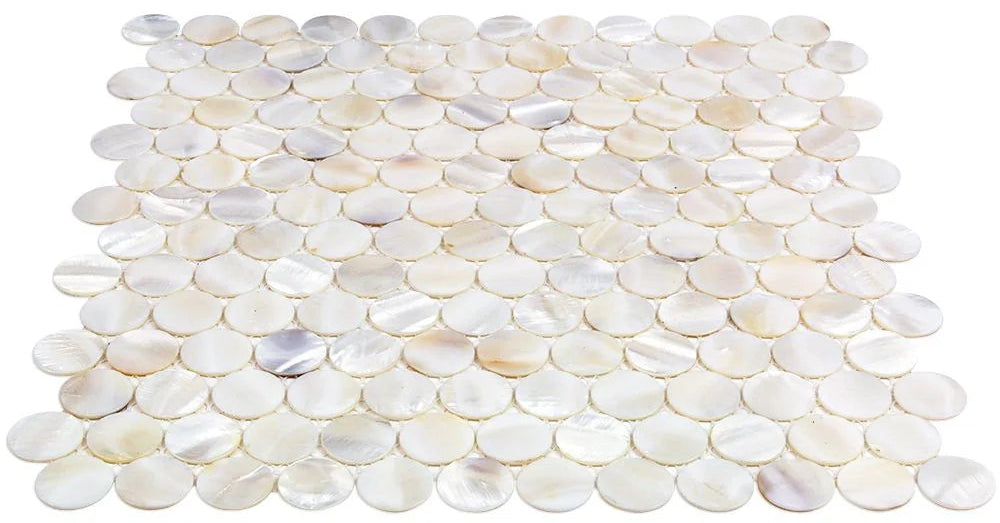 Perlmutt Weiss Knopf Muster Mosaik Fliesen Spa Platten